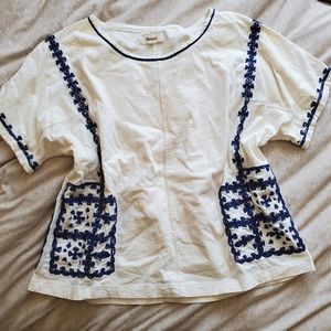 MADEWELL| Embroidered white t shirt